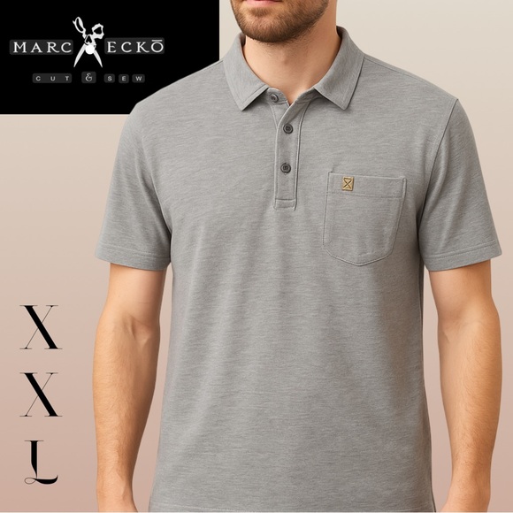 Marc Ecko Cut & Sew Dexter Polo Shirt XXL Gray NWT Soft Classic Casual Mens Top - Picture 1 of 10